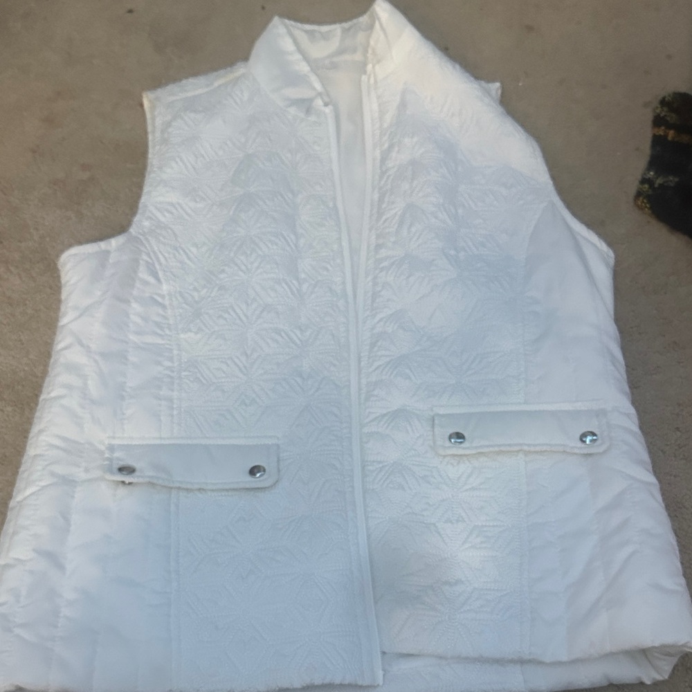 Kim Rogers White Quilted Vest
